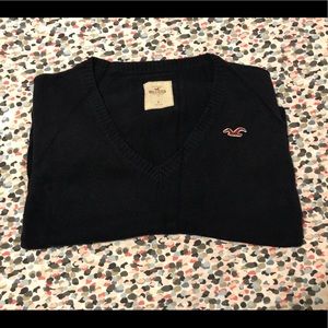 Navy Blue V Neck Hollister Sweater